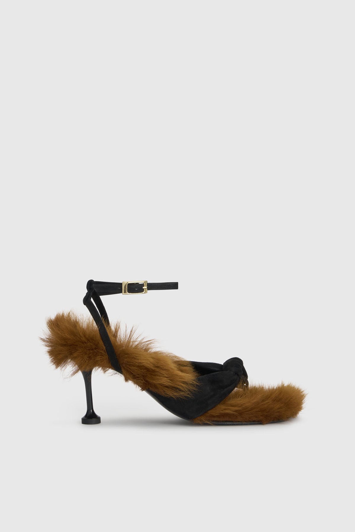 Daria Heeled Furry Sandal
