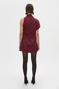 Aeris Draped Satin Mini Dress