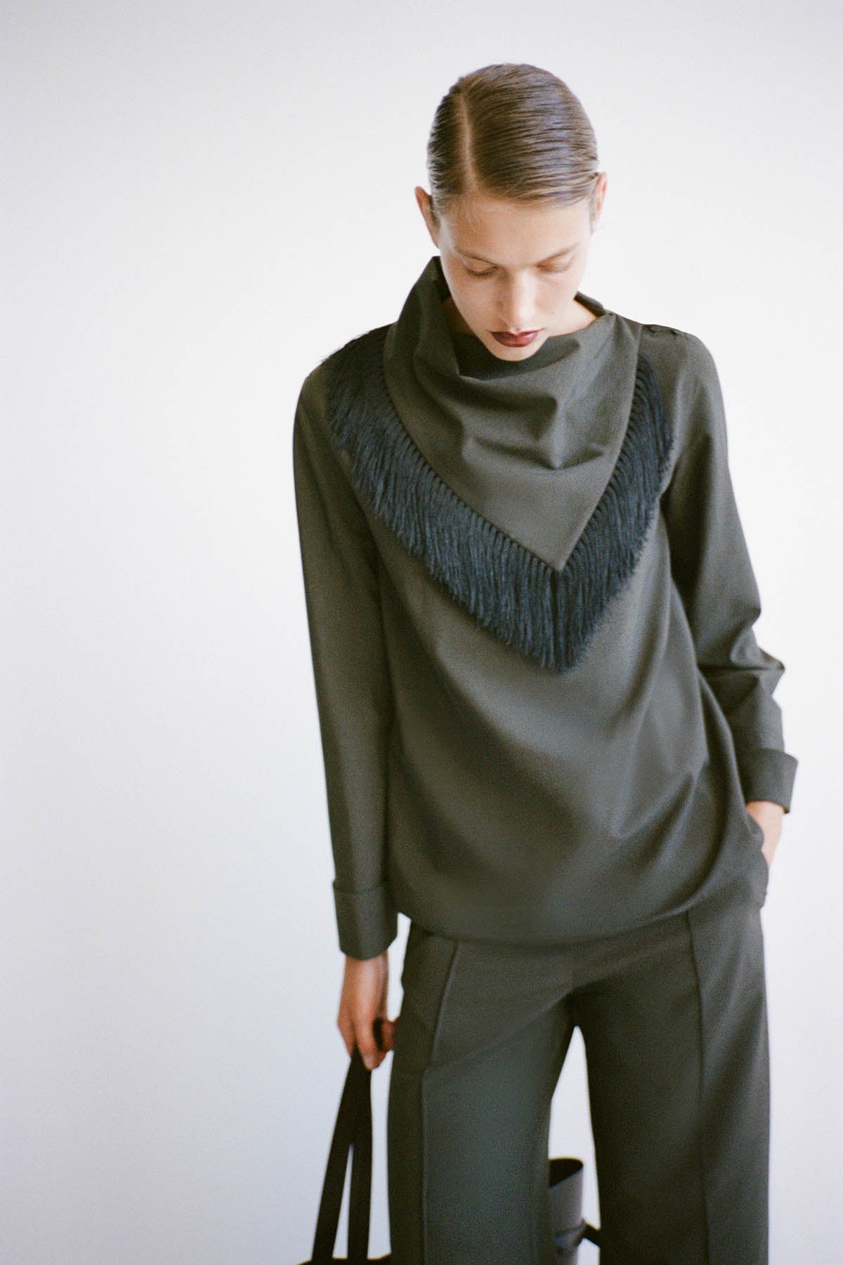 Una Drape Collar Shirt