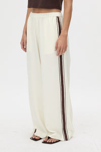 Cropped view CAMILLA AND MARC wide-leg Enna Pant in stone with an elasticated high‑waistband.