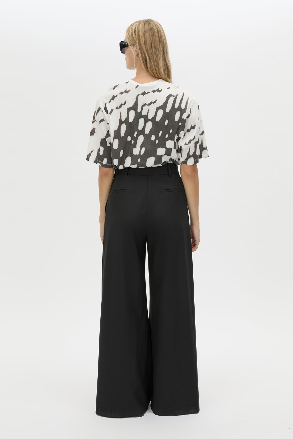 Back view CAMILLA AND MARC Asper Print Tee in Soft White with oversized short‑sleeve silhouette and printed artwork. 