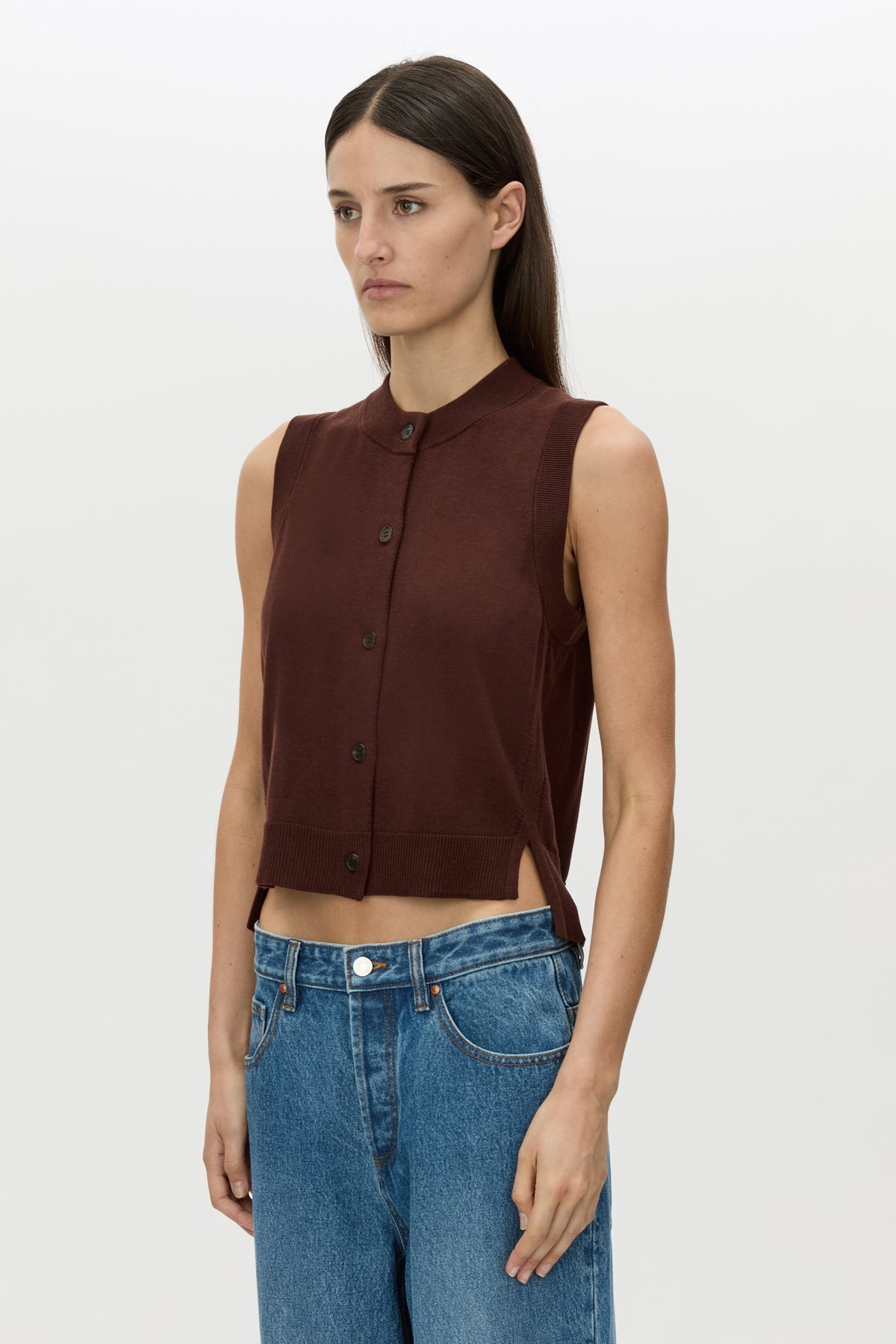 Cardinal Sleeveless Cardigan