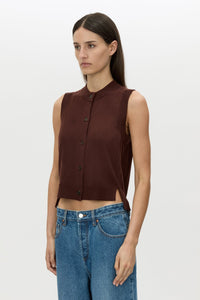 Cardinal Sleeveless Cardigan