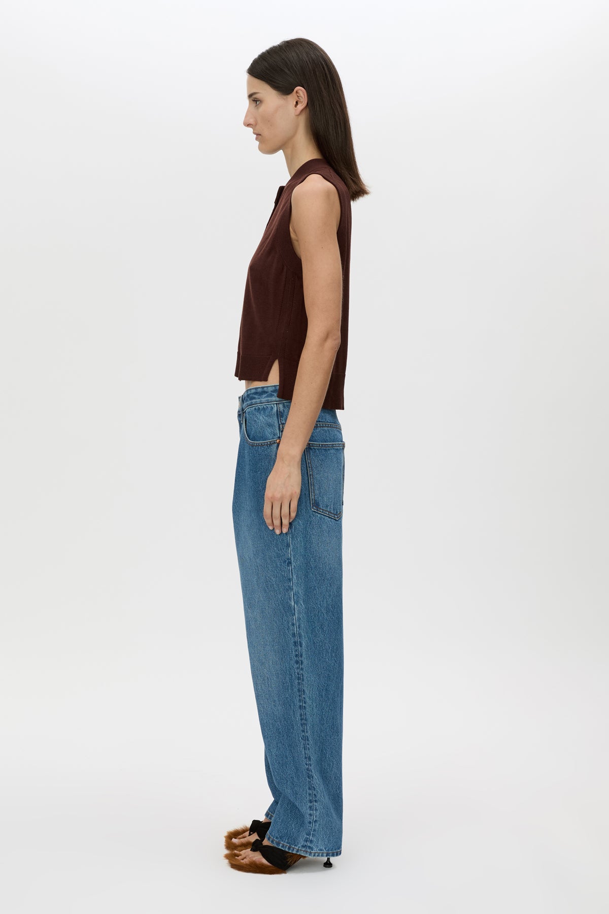 Cardinal Sleeveless Cardigan