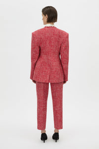 Carmine Fitted Collarless Blazer