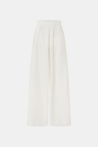 Ghost view CAMILLA AND MARC Chara Relaxed Pant in Cream with elastic waist, and back welts.