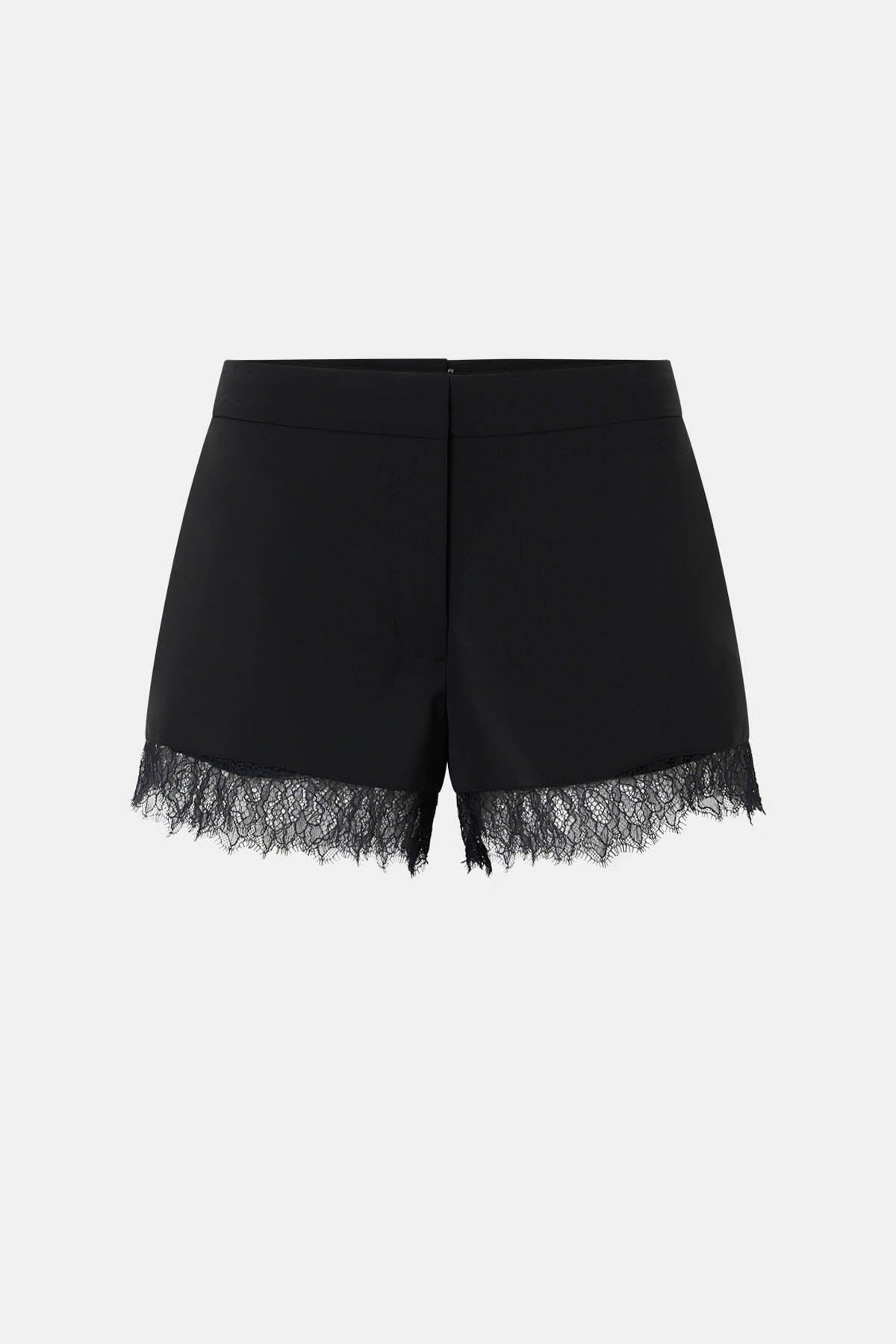 Ghost view CAMILLA AND MARC Chiaro Mini Short in black with lace hem detail.