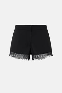Ghost view CAMILLA AND MARC Chiaro Mini Short in black with lace hem detail.