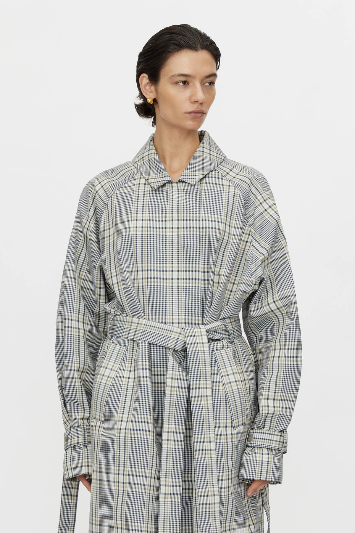Delta Plaid Trench