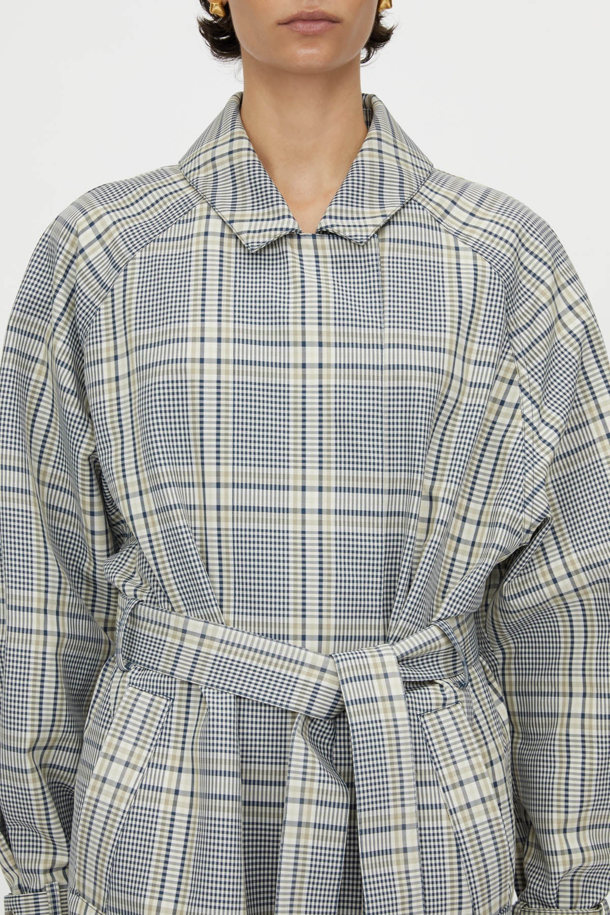 Delta Plaid Trench
