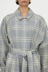 Delta Plaid Trench