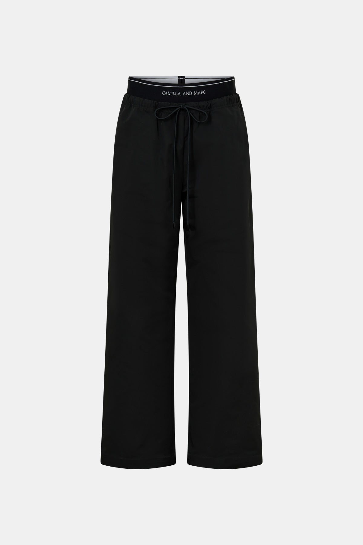 Ghost view CAMILLA AND MARC Dia Elastic Detail Pant in Black with logo detail.