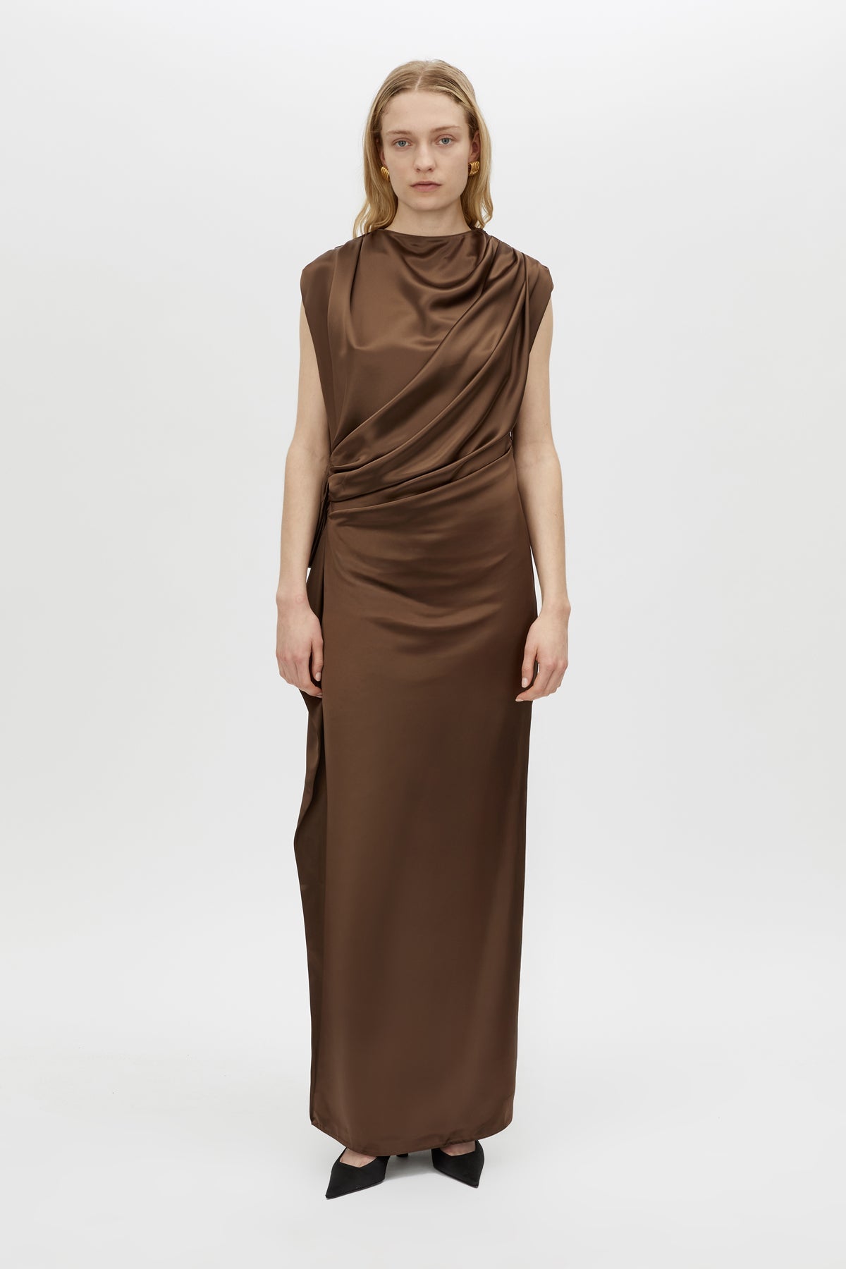 Elowyn Drape Detail Midi Dress