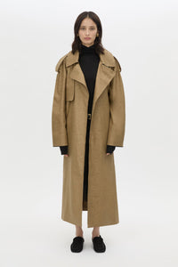 Front View - CAMILLA AND MARC Ember trench coat camel.