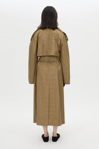 Back View - CAMILLA AND MARC Ember trench coat camel with contrast undercollar and sleeve detailing.