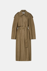 Ghost View - CAMILLA AND MARC Ember Trench coat camel with contrast undercollar and sleeve detailing.