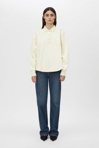 Figura Button Down Monogram Fleece