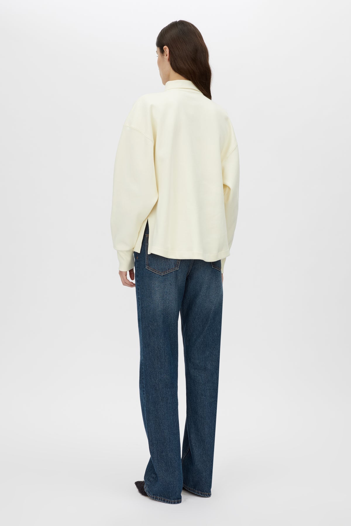 Figura Button Down Monogram Fleece