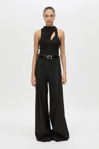 Front view CAMILLA AND MARC Floret Tailored Pant in Black styled with the Alda Bodysuit.