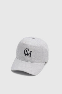 Ghost view CAMILLA AND MARC Isolde Embroidered Logo Cap in Grey Marle and black with front embroidered artwork.