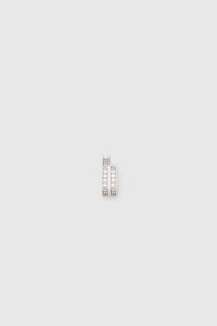 Ghost view CAMILLA AND MARC Leighton Pavé Ear Cuff in silver with geometric double‑row pavé detailing.