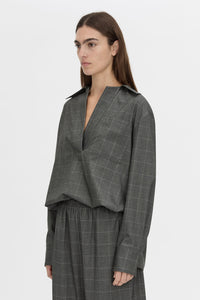 Lourdes Check Half Placket Shirt