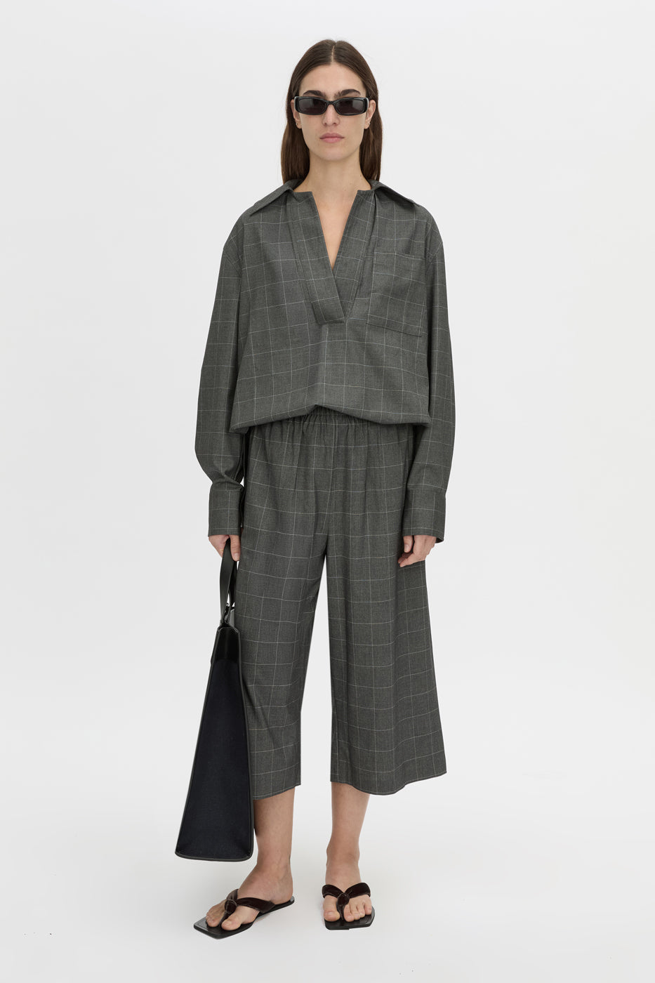 Lourdes Check Half Placket Shirt