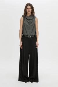 Lourdes Check Shell Top