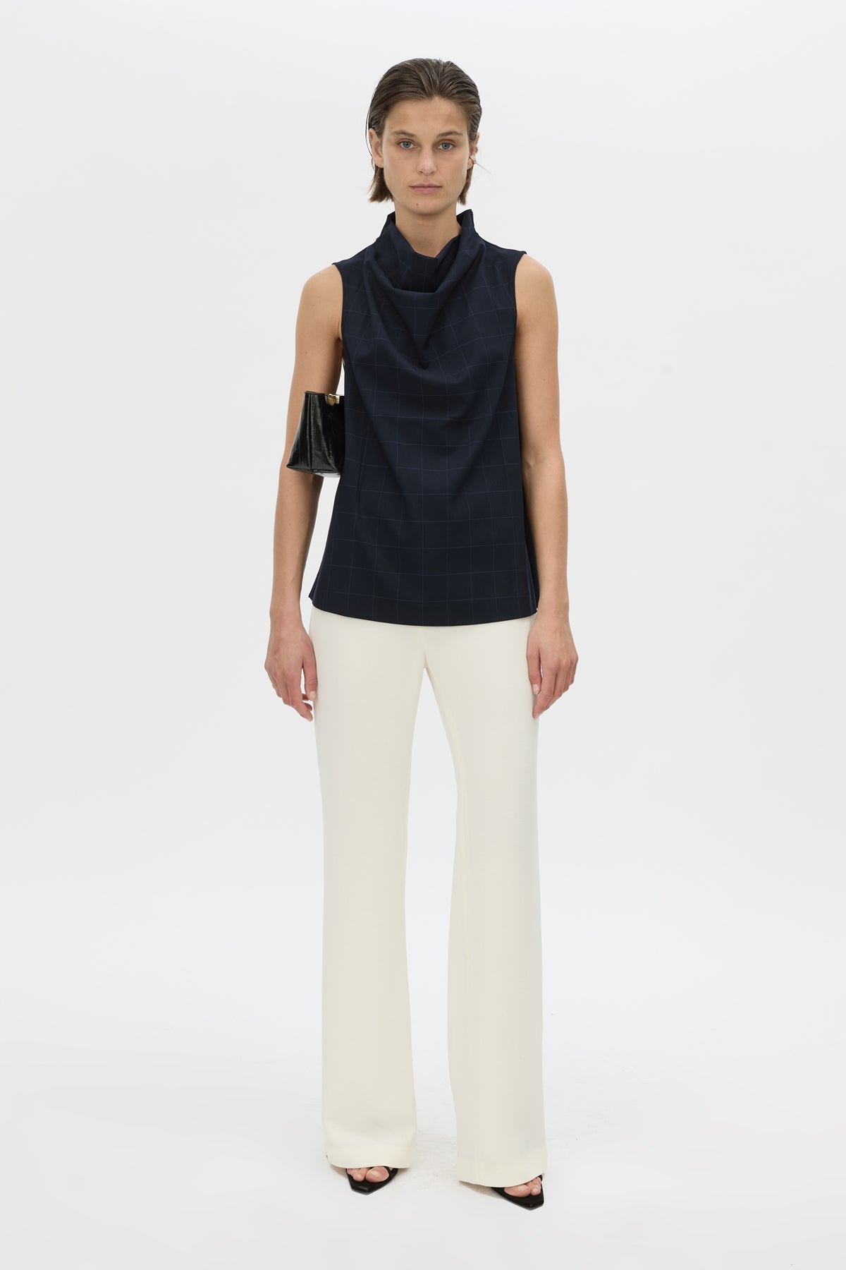 Lourdes Check Shell Top
