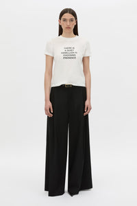 Front view CAMILLA AND MARC Lucinda graphic tee in soft white.