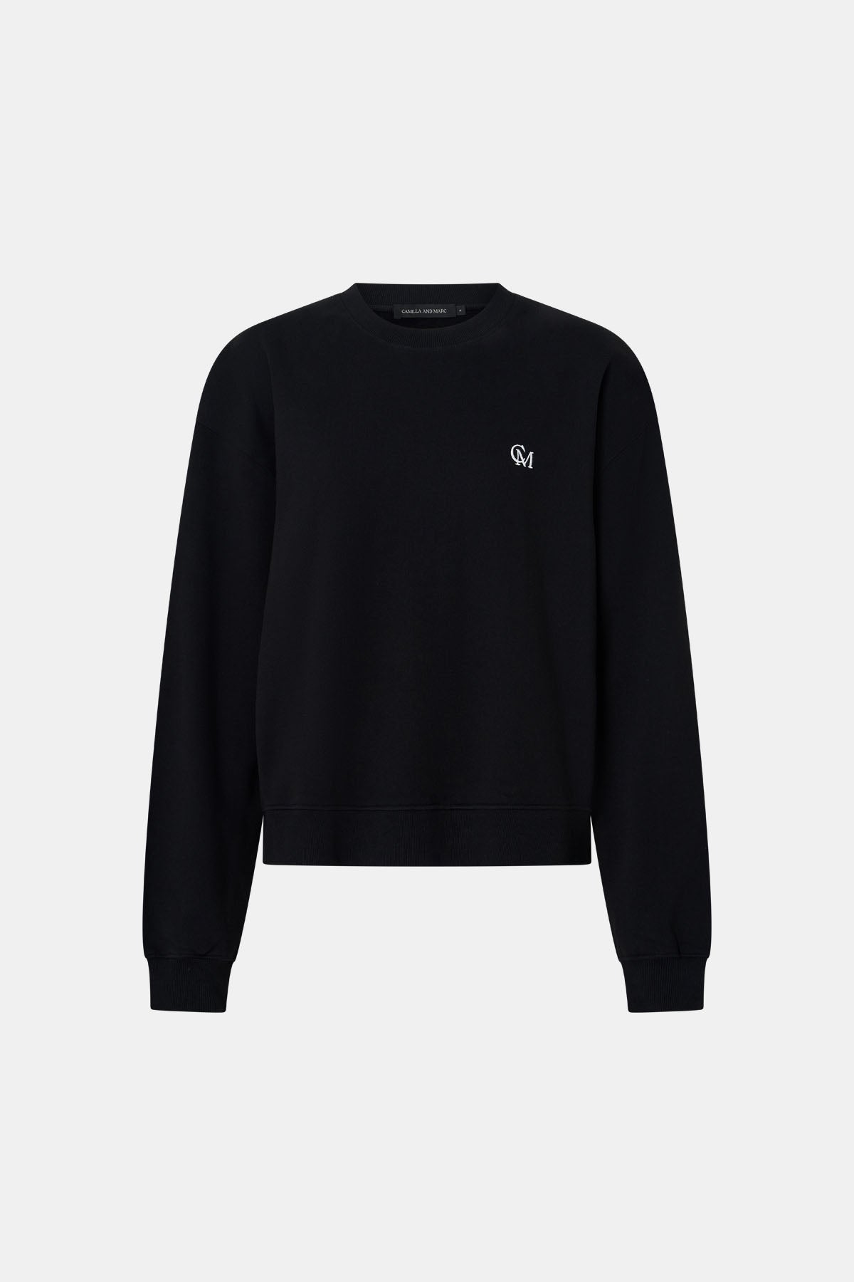 Ghost view CAMILLA AND MARC Lyra Embroidered Tracksuit Top in Black and White with relaxed fit.