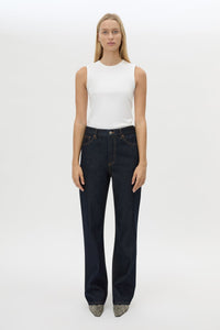 Front view CAMILLA AND MARC Manuela Denim Jean in Indigo with a straight‑leg fit and five‑pocket design.