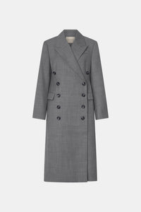 Ghost view CAMILLA AND MARC Meyer Double Breasted Coat in Charcoal Grey crafted from 100% Australian wool.