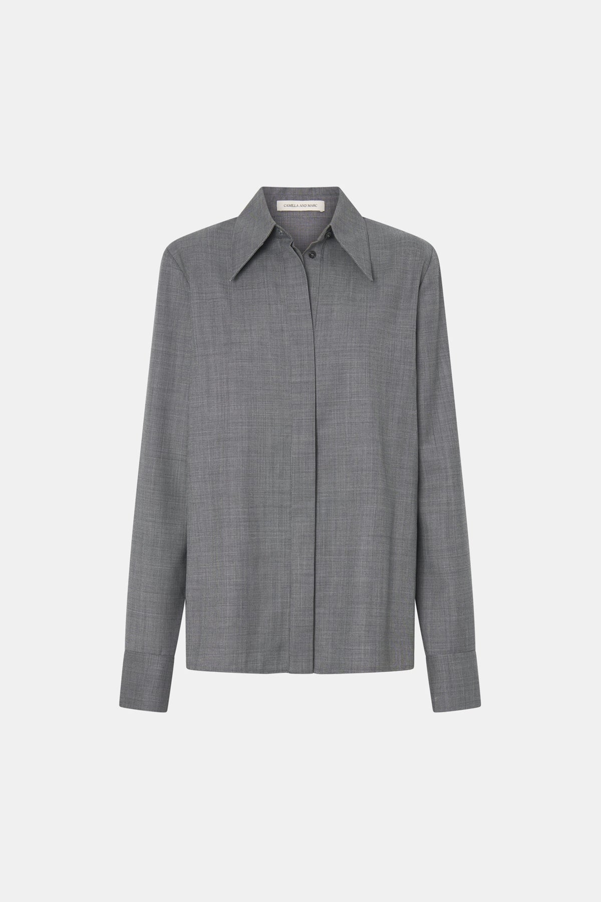 Ghost view CAMILLA AND MARC Meyer Shirt in Charcoal with a long‑sleeve tailored cut and man‑style collar.