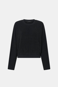 Ghost view CAMILLA AND MARC Pace Sweater in Charcoal Grey with crew neck and soft fleece finish.  