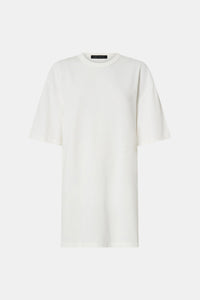 Ghost view CAMILLA AND MARC Peretti Mini Tee Dress in Soft White with rolled short sleeves and mini tee silhouette.