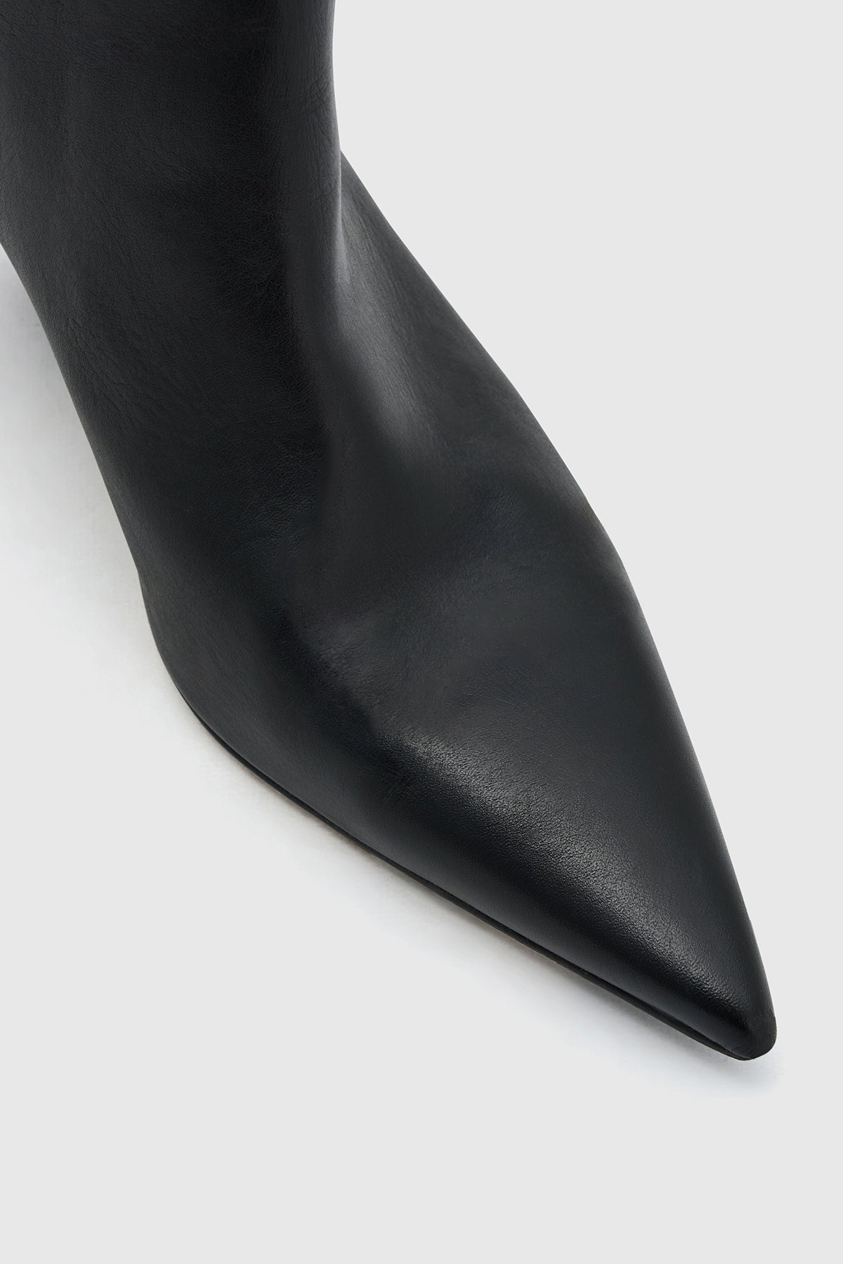Cropped view CAMILLA AND MARC Rhys Boot in Black featuring Italian leather and a pointed pump‑boot silhouette.  