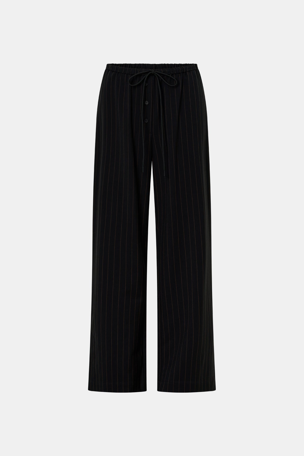 Ghost view CAMILLA AND MARC Sedona Stripe Pant in Black Stripe with relaxed fit and adjustable waistband.