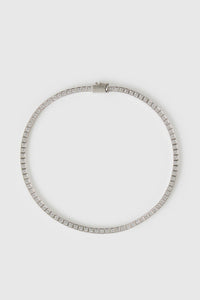 Top ghost view CAMILLA AND MARC Sloane Necklace in Silver with rhodium plating.