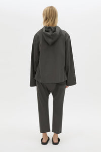 Back view CAMILLA AND MARC Studio Hoodie in Coal with relaxed long‑sleeve design and hooded silhouette.  