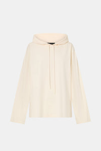 Ghost view CAMILLA AND MARC Studio Hoodie in White with relaxed long‑sleeve design and hooded silhouette.  