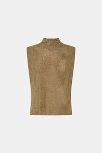 Ghost view CAMILLA AND MARC Talo Jersey Top in Tan with a boxy sleeveless cut.