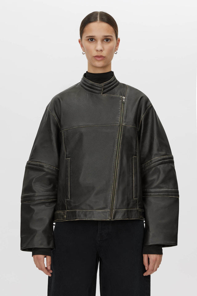 【関税込み】CAMILLA AND MARC レザー ジャケット Vertex Leather Jacket in Black CAMILLA AND MARC® C&M