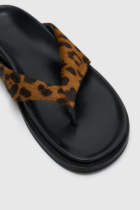 Zita Leopard Pony Sandal