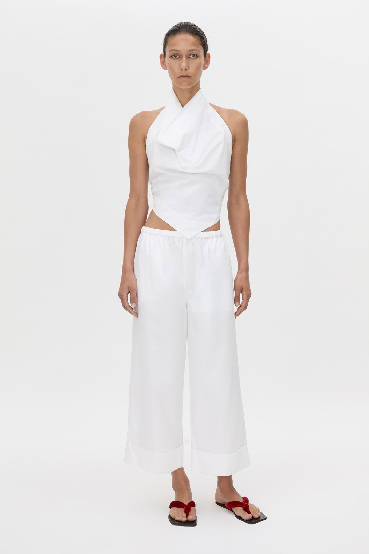 Onesto Cowl Neck Backless Top