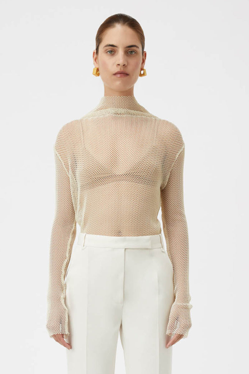 Sloane Netted Top in Stone - CAMILLA AND MARC® C&M